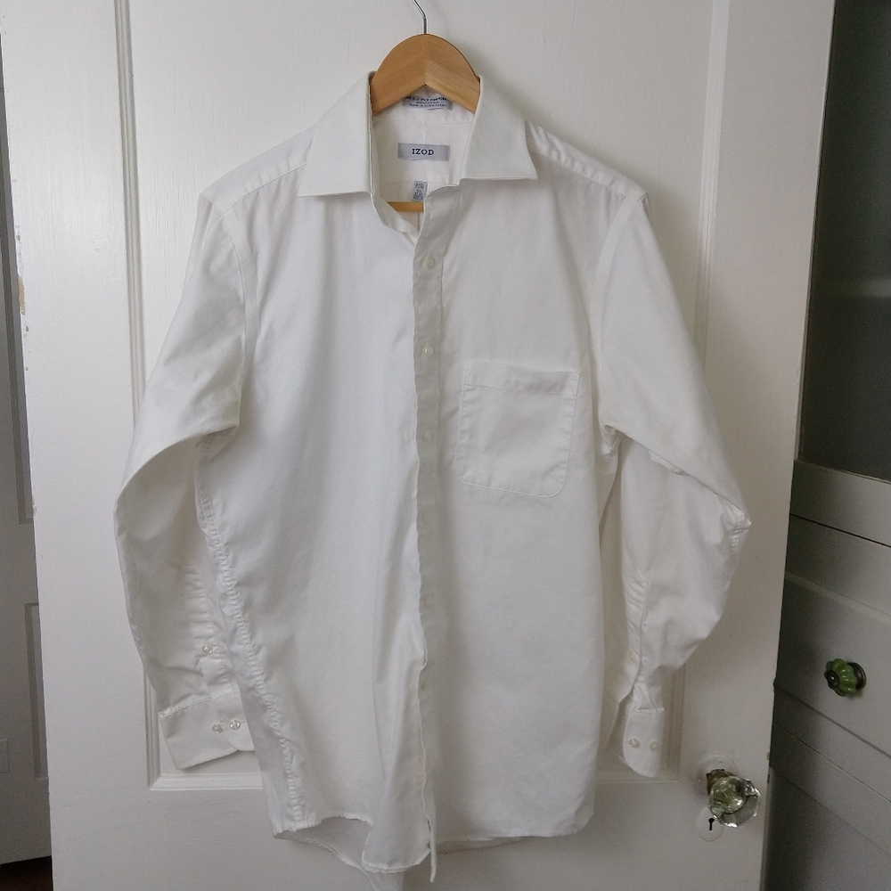 Izod white button up dress shirt